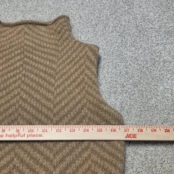 Ralph Lauren Sport Sweater Vest Women's M Brown Mohair Wool Blend Turtleneck - Picture 8 of 9